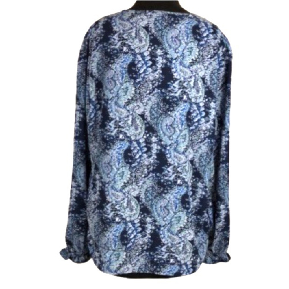 Joie Blouse Peasant Style Blue Parisian Paisley 1/4 Button Size Medium - Picture 4 of 15